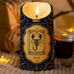 To My Brother, The Greatest Gift, Zodiac Sign And Crown Design - Personalized Custom LED Candle - FAM665_LECA