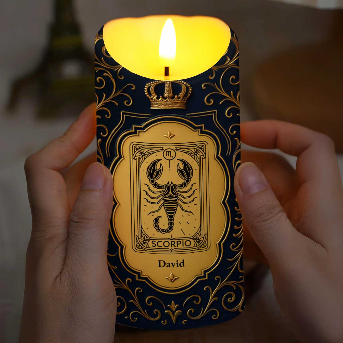 To My Brother, The Greatest Gift, Zodiac Sign And Crown Design - Personalized Custom LED Candle - FAM665_LECA