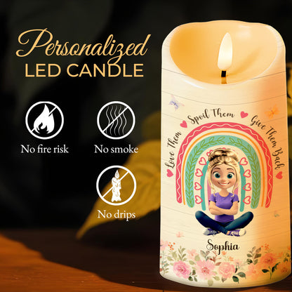 Only An Aunt Can Give Hugs Like A Mother And Share Love - Personalized Custom LED Candle - FAM678_LECA