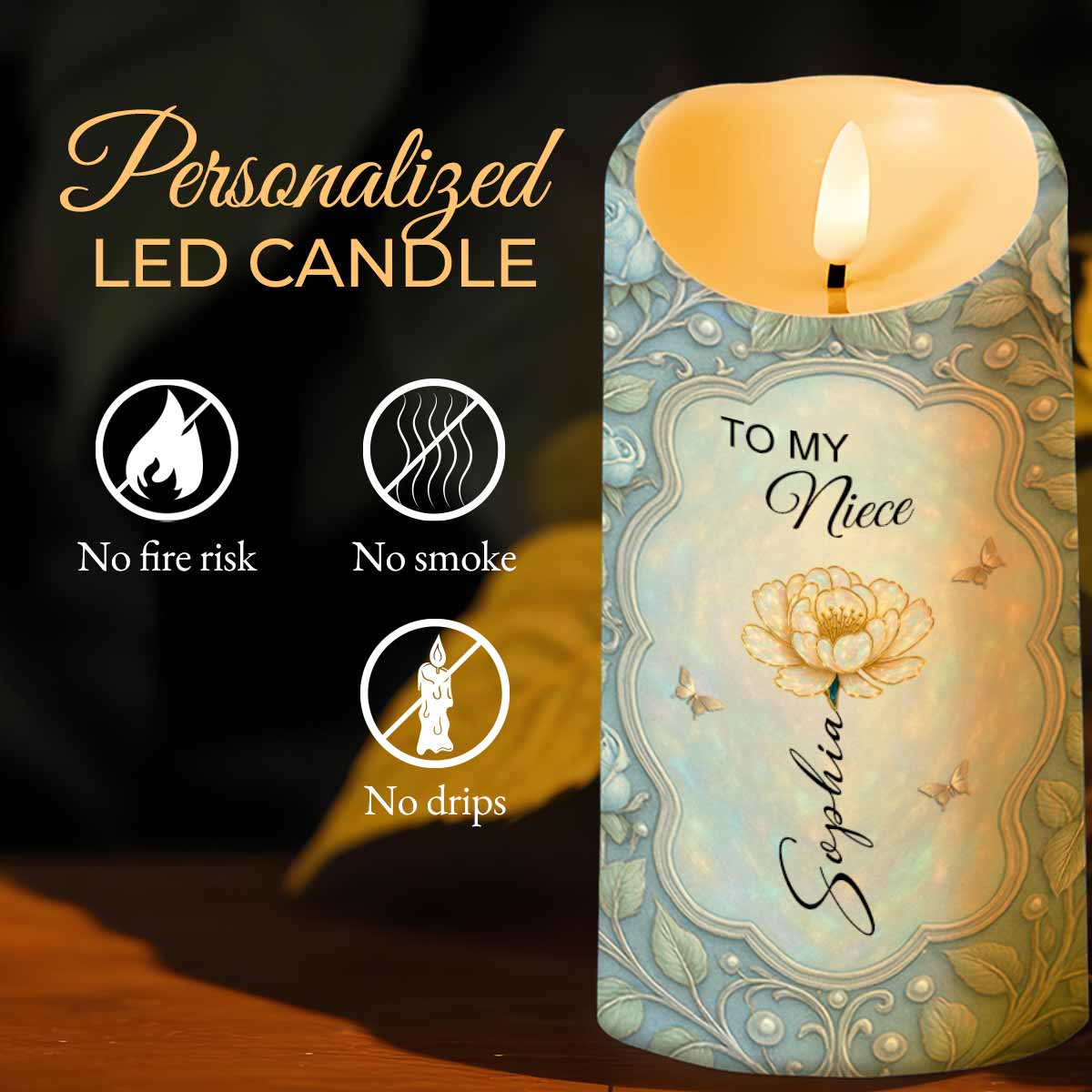 To My Niece, Always Remember How Much I Love You - Personalized Custom LED Candle - FAM684_LECA