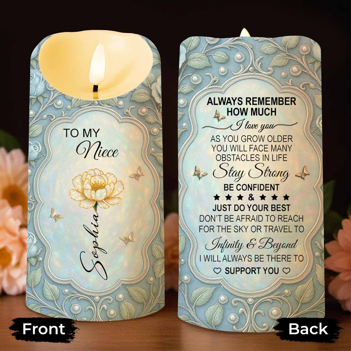 To My Niece, Always Remember How Much I Love You - Personalized Custom LED Candle - FAM684_LECA