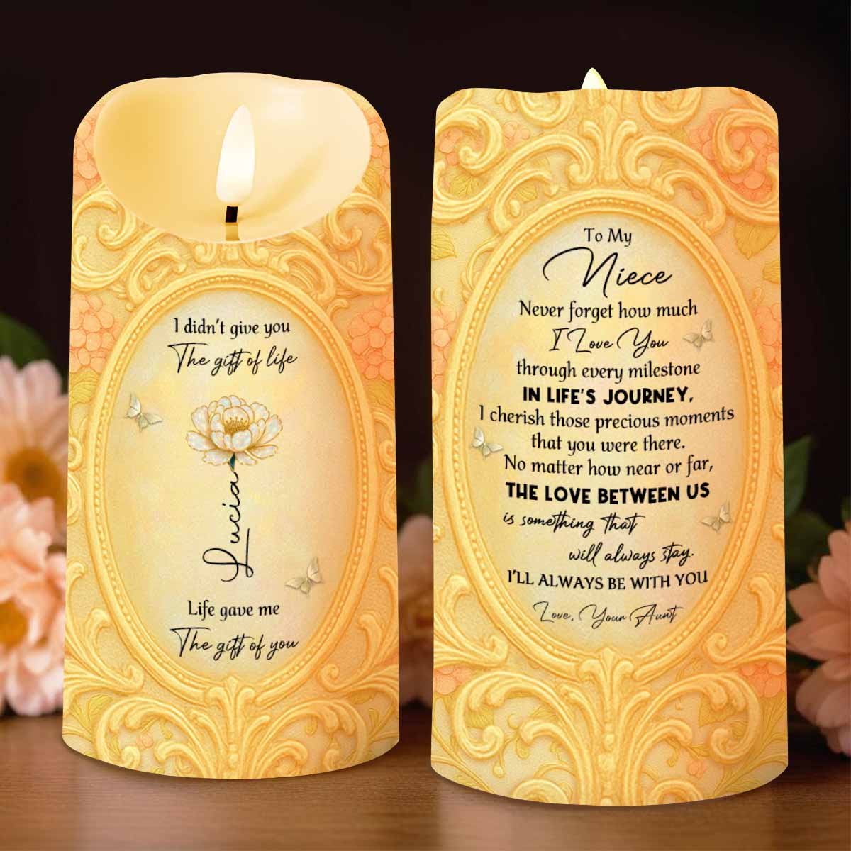 To My Niece Never Forget How Much I Love You - Personalized Custom LED Candle - FAM688_LECA