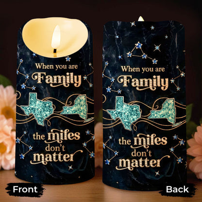 When You Are Family, The Miles Don't Matter, Stars - Personalized Custom LED Candle - FAM772_LECA