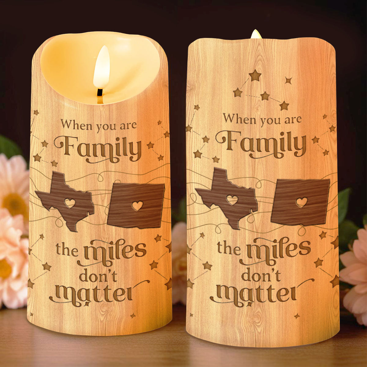 When You Are Family The Miles Don't Matter - Personalized Custom LED Candle - FAM774_LECA