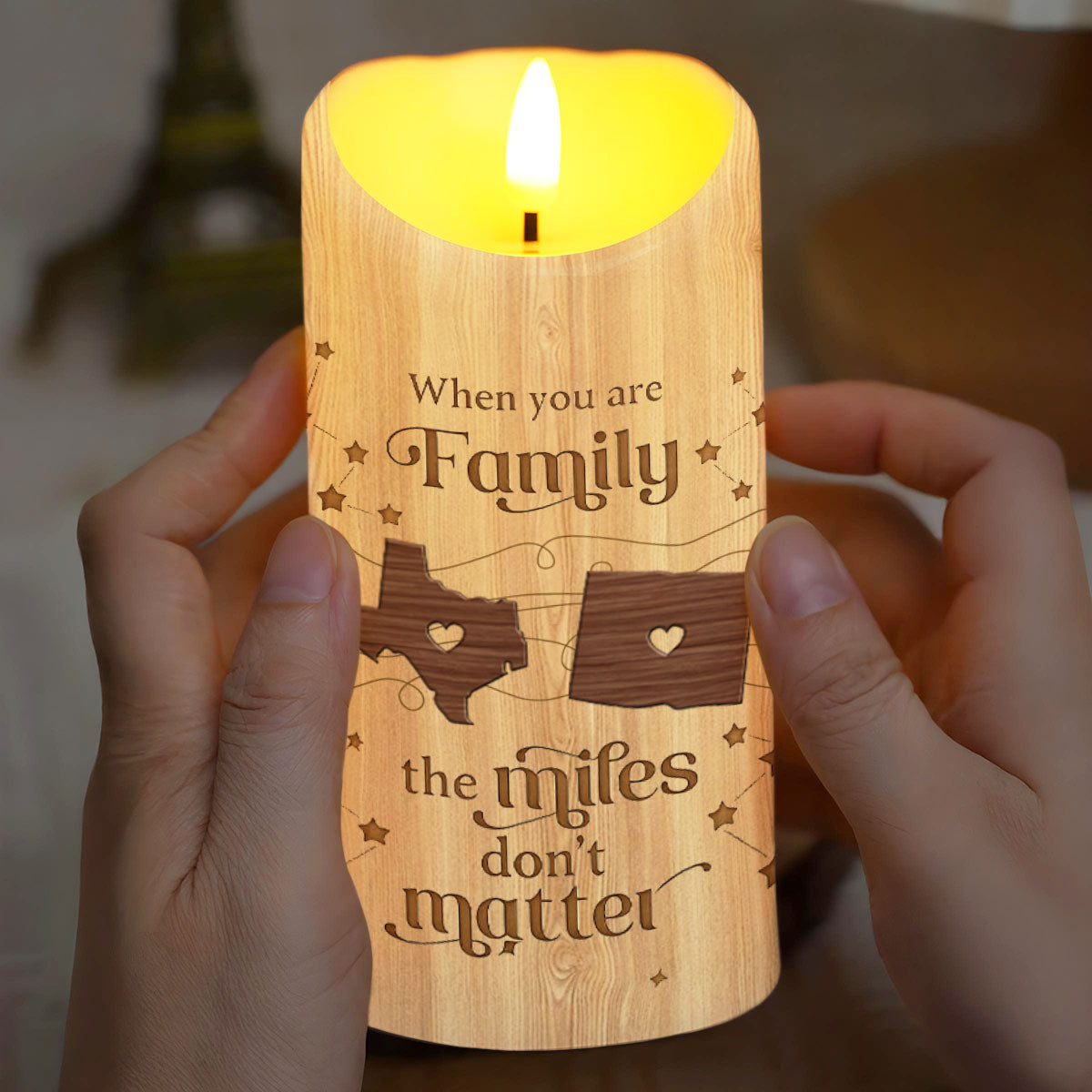 When You Are Family The Miles Don't Matter - Personalized Custom LED Candle - FAM774_LECA