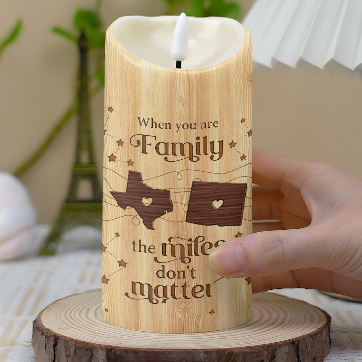 When You Are Family The Miles Don't Matter - Personalized Custom LED Candle - FAM774_LECA