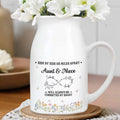 Aunt & Niece Always Connected By Heart With Flowers - Personalized Ceramic Flower Vase