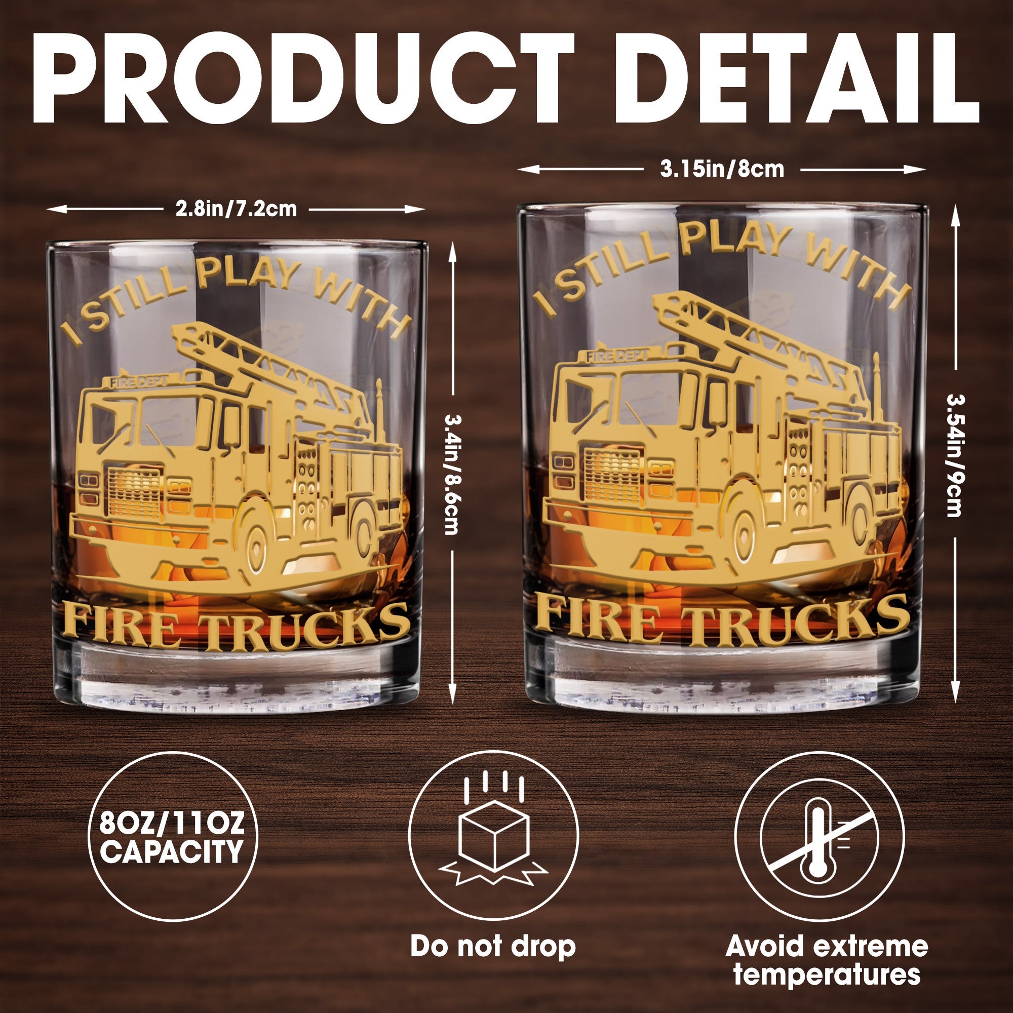 I Still Play With Fire Trucks - Personalized Custom Whiskey Glass - FIF051_RWG