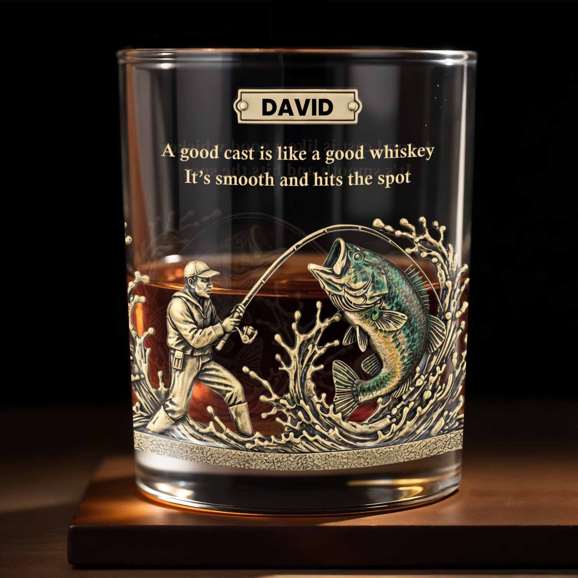 A Good Cast Is Like A Good Whiskey, Whiskey Glass For Fishing Enthusiasts - Personalized Custom Whiskey Glass - FISH020_RWG