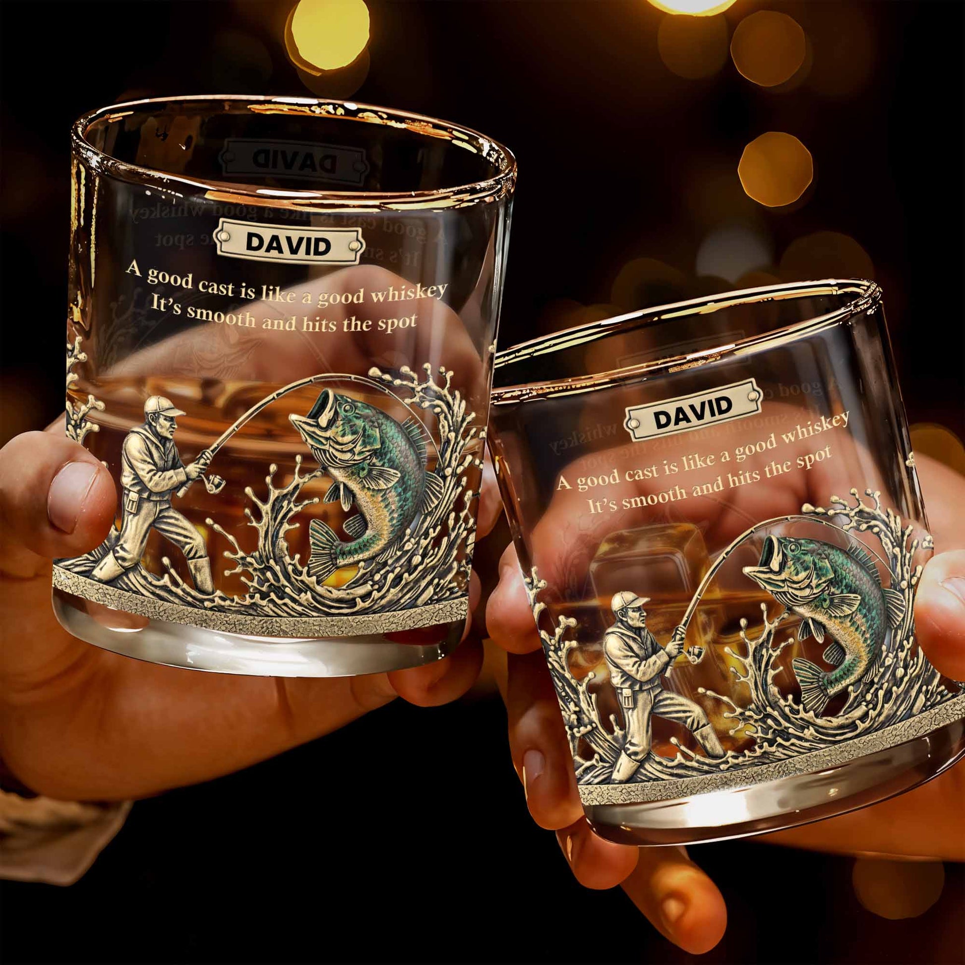 A Good Cast Is Like A Good Whiskey, Whiskey Glass For Fishing Enthusiasts - Personalized Custom Whiskey Glass - FISH020_RWG