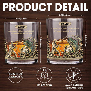 A Good Cast Is Like A Good Whiskey, Whiskey Glass For Fishing Enthusiasts - Personalized Custom Whiskey Glass - FISH020_RWG