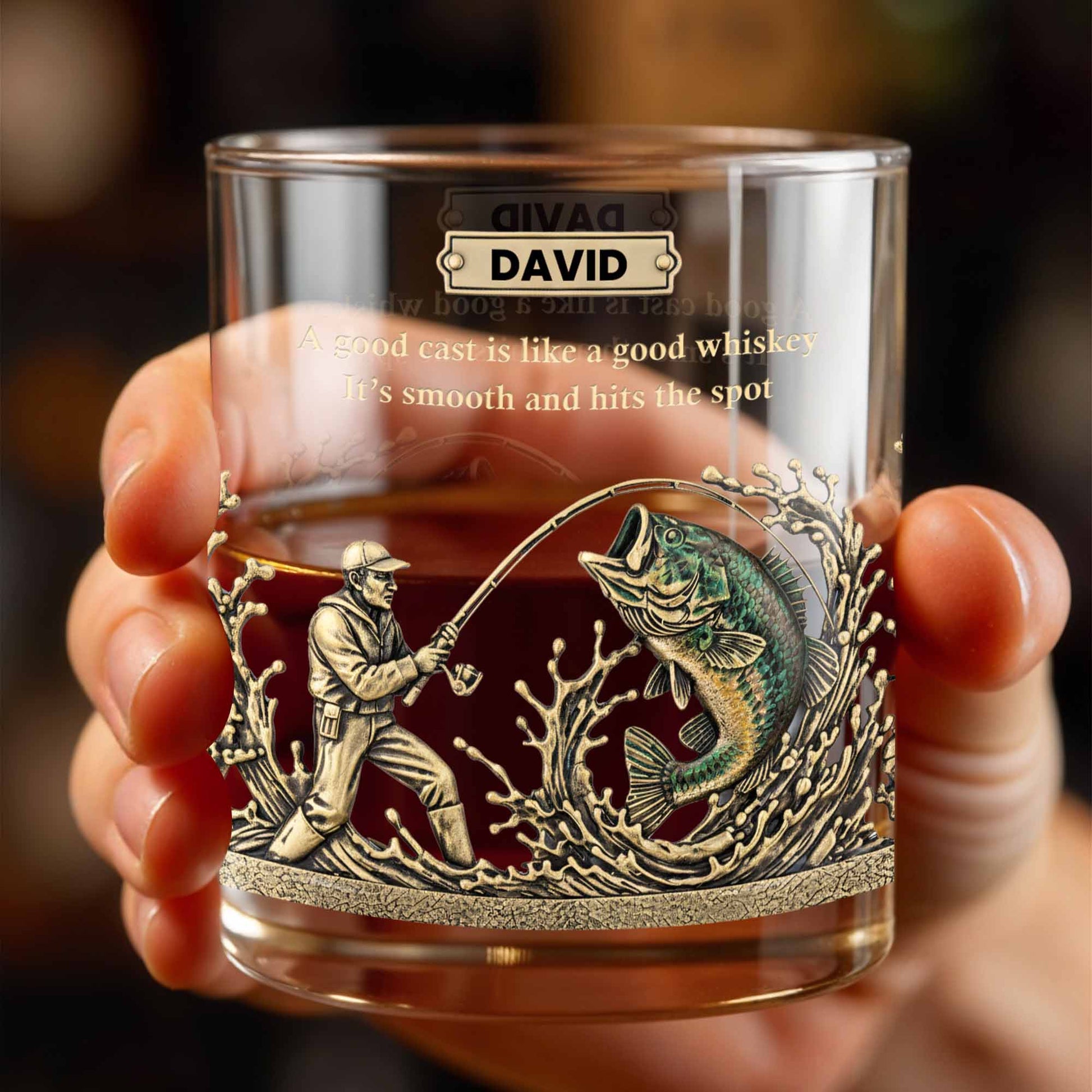 A Good Cast Is Like A Good Whiskey, Whiskey Glass For Fishing Enthusiasts - Personalized Custom Whiskey Glass - FISH020_RWG