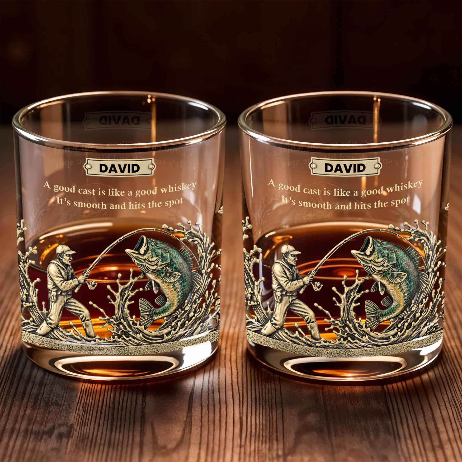 A Good Cast Is Like A Good Whiskey, Whiskey Glass For Fishing Enthusiasts - Personalized Custom Whiskey Glass - FISH020_RWG