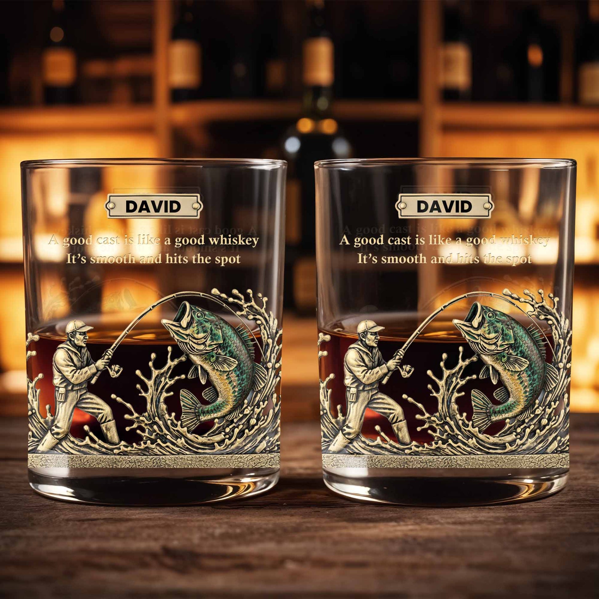 A Good Cast Is Like A Good Whiskey, Whiskey Glass For Fishing Enthusiasts - Personalized Custom Whiskey Glass - FISH020_RWG
