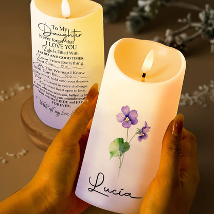 Illuminate Your Space With The Beauty Of Violets - Personalized Custom LED Candle - FM006_LECA
