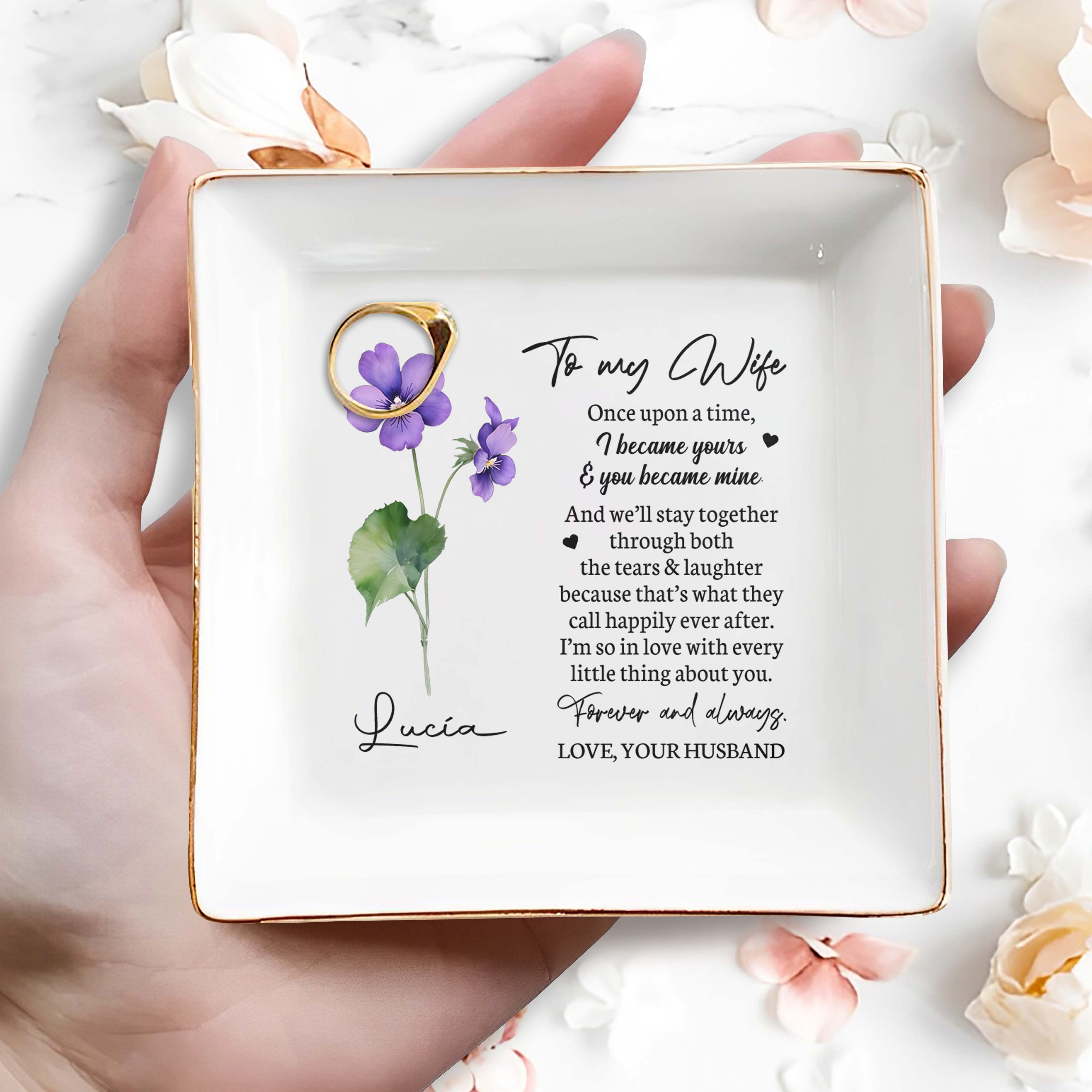 To My Wife, Once Upon A Time - Personalized Custom Jewelry Dish - FM009_SCRD