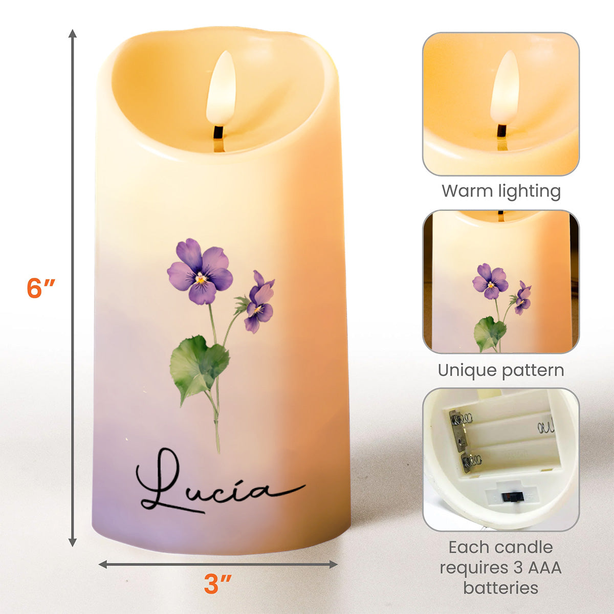 Lighting Memories That Last Forever Candle - Personalized Custom LED Candle - FM019_LECA