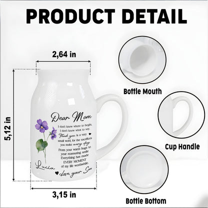 Dear Mom, I Don't Know Where To Begin, Flowers - Personalized Ceramic Flower Vase
