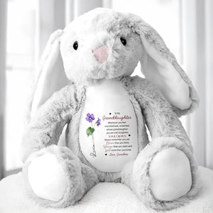 To My Granddaughter, Whenever You Feel Overwhelmed, Remember Who You Are, Flowers - Personalized Stuffed Bunny - FM032_BUN