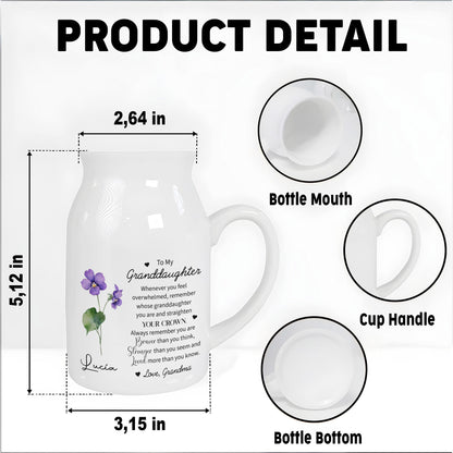Straighten Your Crown Granddaughter Flower Vase - Personalized Ceramic Flower Vase