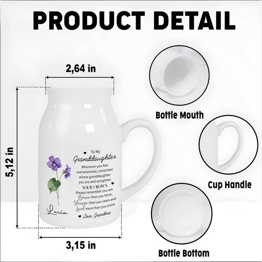 Straighten Your Crown Granddaughter Flower Vase - Personalized Ceramic Flower Vase