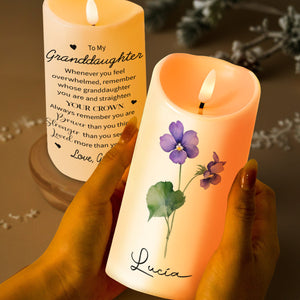 Straighten Your Crown, Granddaughter Encouragement Candle - Personalized Custom LED Candle - FM032_LECA