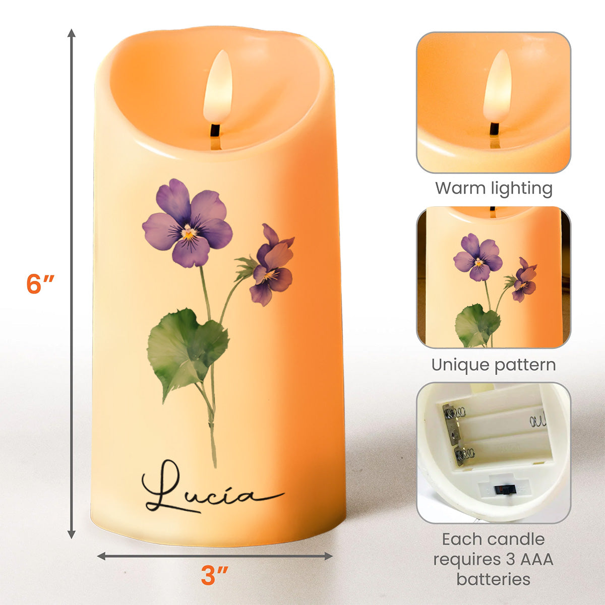 Straighten Your Crown, Granddaughter Encouragement Candle - Personalized Custom LED Candle - FM032_LECA