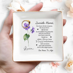 Querida Mamá - Personalized Custom Jewelry Dish - FM082_SCRD
