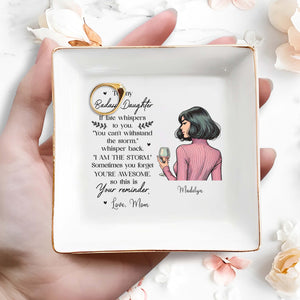 Badass Daughter Inspirational Quote - Personalized Custom Jewelry Dish - FM116_SCRD