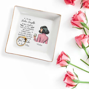 Badass Daughter Inspirational Quote - Personalized Custom Jewelry Dish - FM116_SCRD
