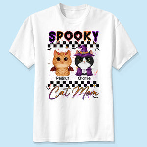 Spooky Cat Mom watercolor cats personalized shirt