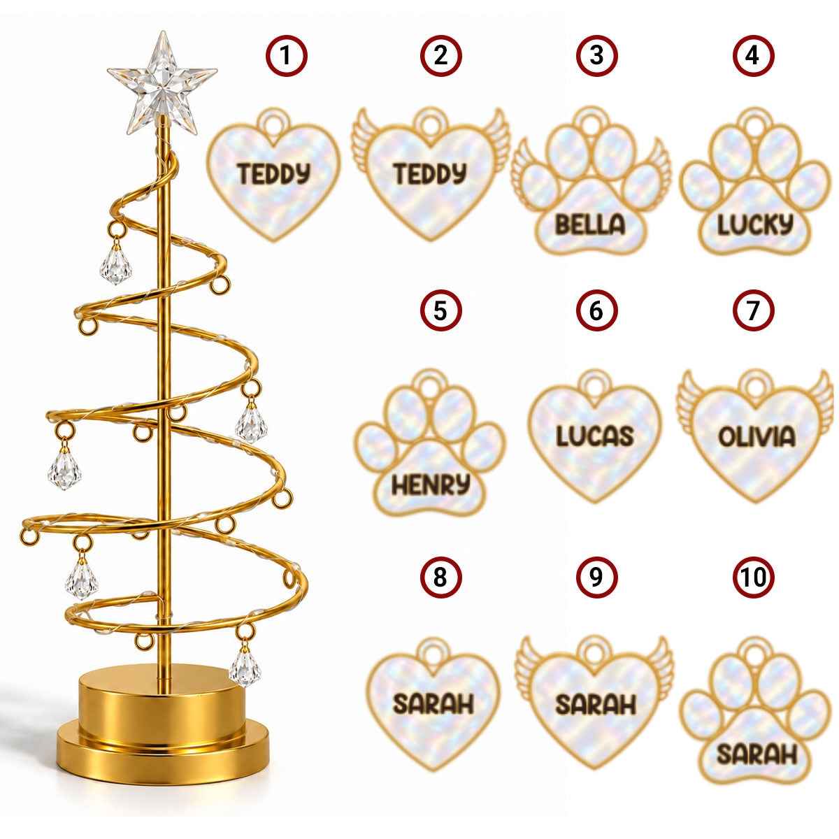 Family Together LED tree lights 10 names