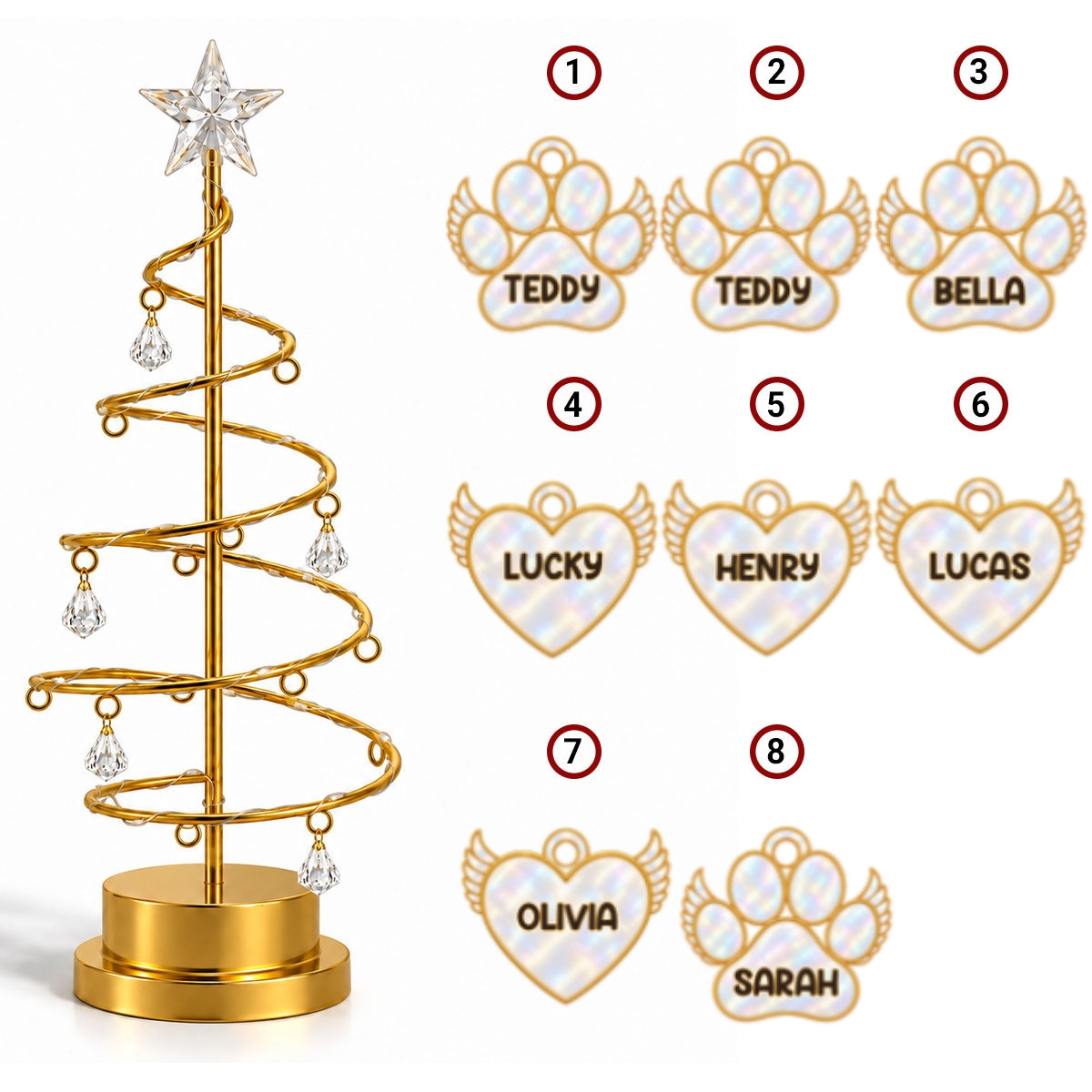 Family Together LED tree lights 8 names
