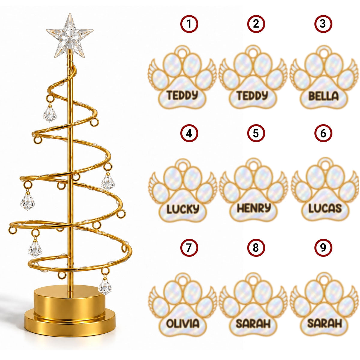 Family Together LED tree lights 9 names