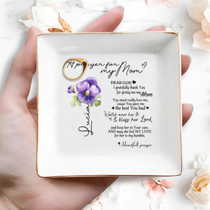 A Prayer For My Mom Heartfelt Dish - Personalized Custom Jewelry Dish - FTH002_SCRD