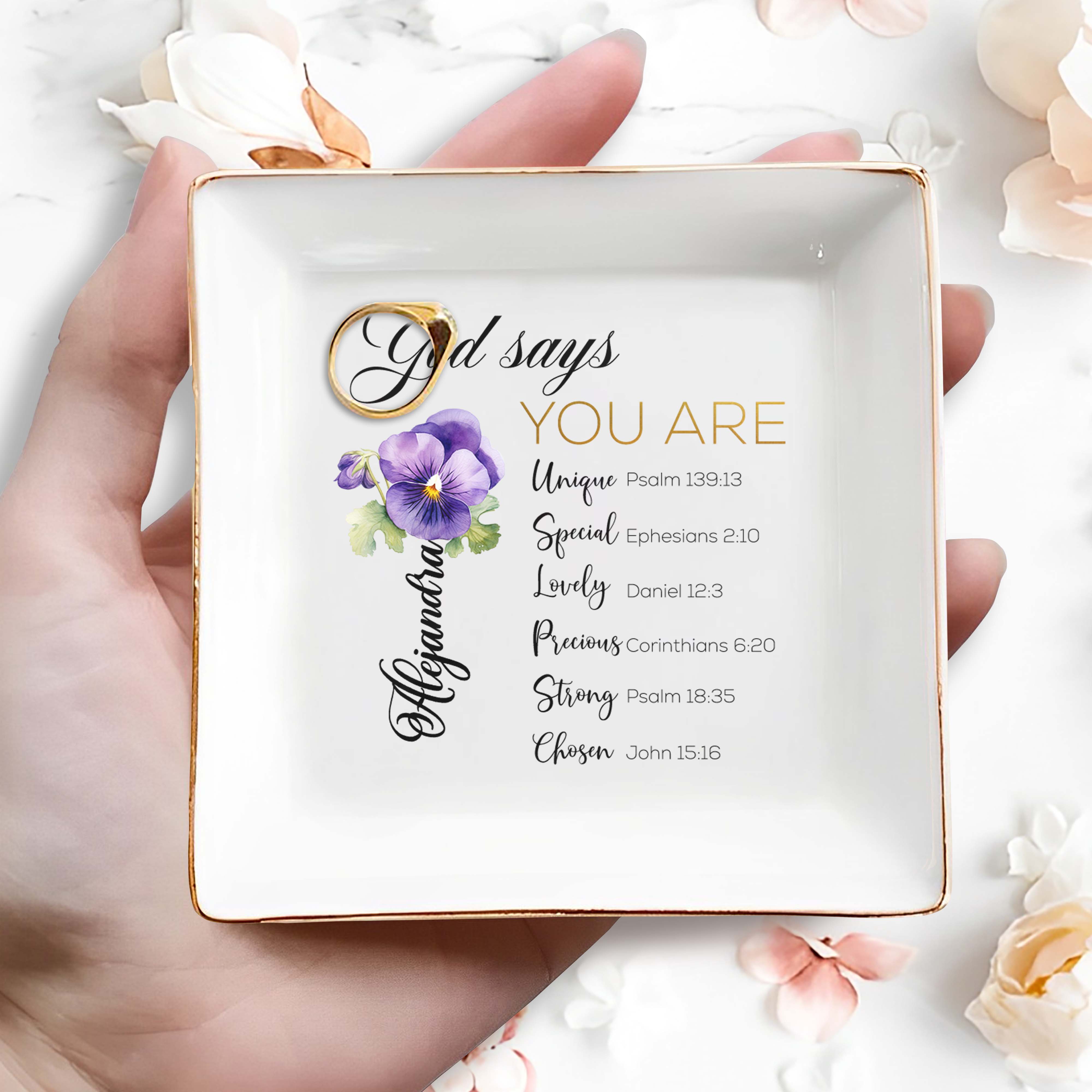 God Says You Are Unique And Chosen - Personalized Custom Jewelry Dish - FTH003_SCRD