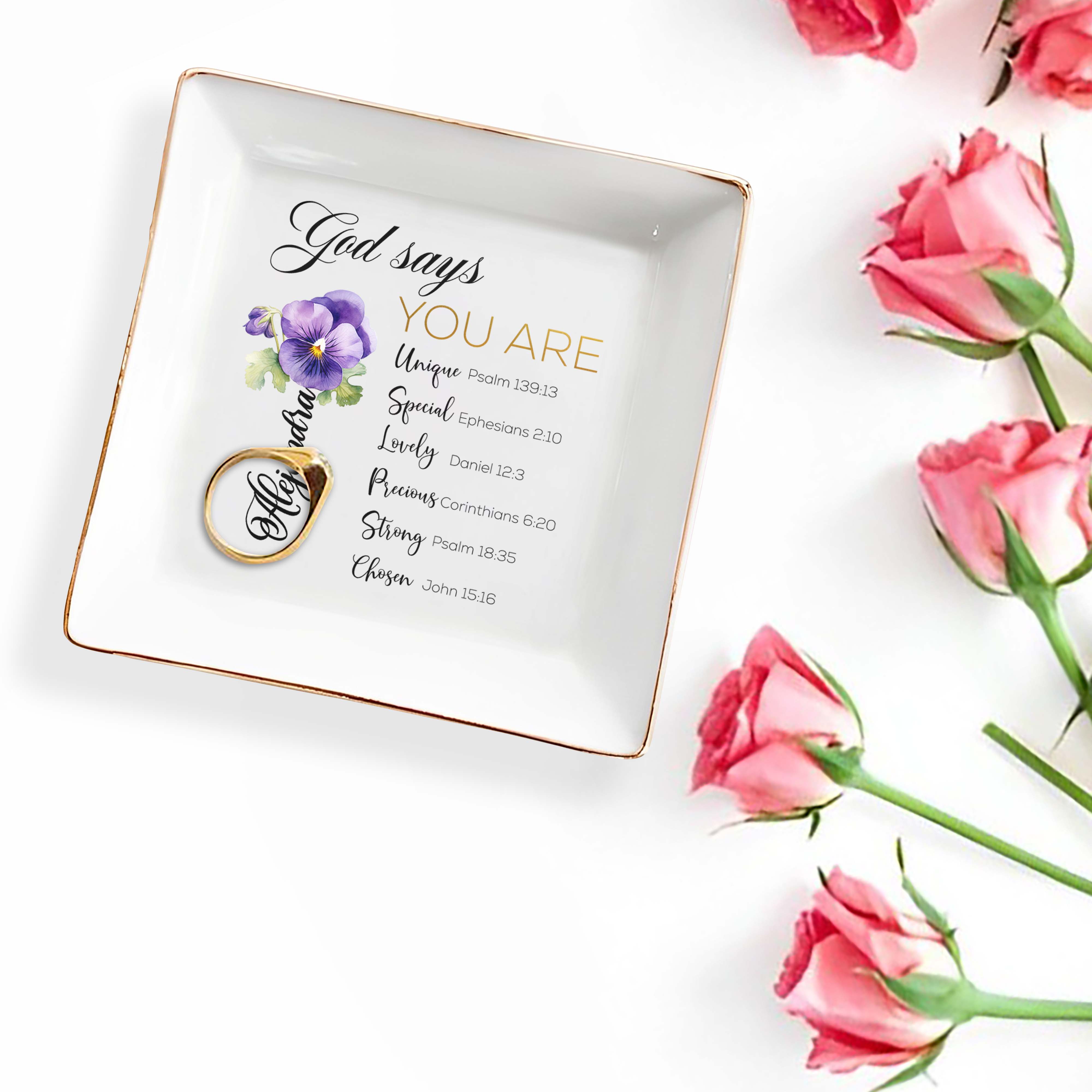 God Says You Are Unique And Chosen - Personalized Custom Jewelry Dish - FTH003_SCRD