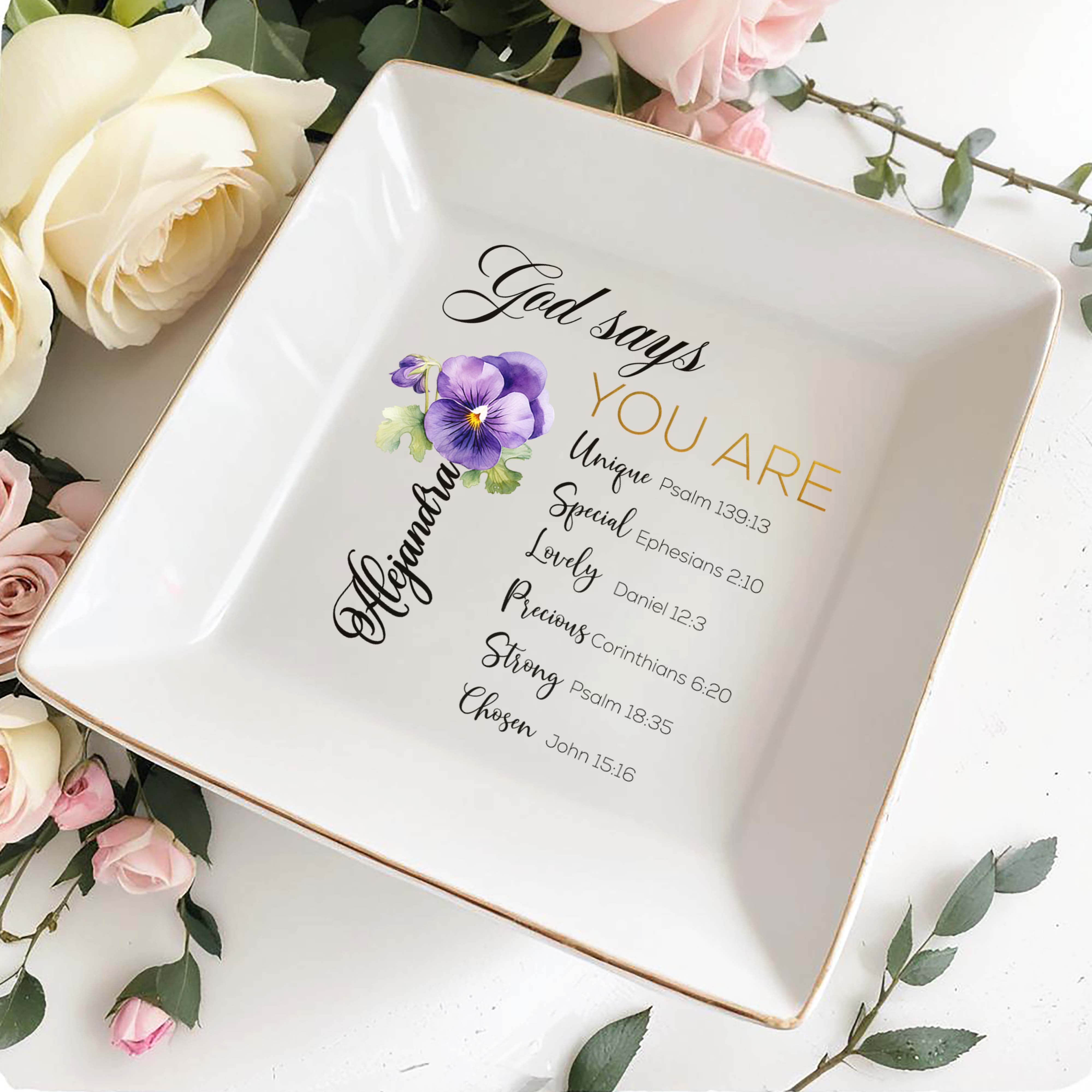 God Says You Are Unique And Chosen - Personalized Custom Jewelry Dish - FTH003_SCRD