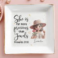 Far More Precious Than Jewels - Personalized Custom Jewelry Dish - FTH007_SCRD