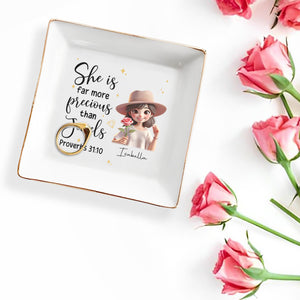 Far More Precious Than Jewels - Personalized Custom Jewelry Dish - FTH007_SCRD
