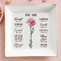 Inspirational Quotes With Beautiful Flower Design - Personalized Custom Jewelry Dish - FTH016_SCRD