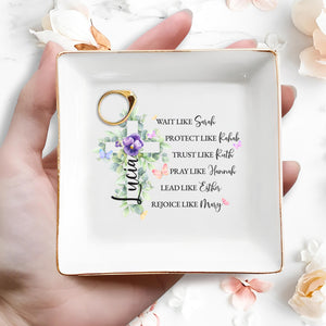 Religious Sentiments With Beautiful Flowers Design - Personalized Custom Jewelry Dish - FTH019_SCRD