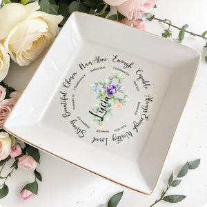 You Are Chosen, Never Alone, Spiritual Quotes With Flowers - Personalized Custom Jewelry Dish - FTH022_SCRD