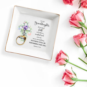 Faith Mustard Seed Move Mountains Inspirational Quote - Personalized Custom Jewelry Dish - FTH023_SCRD