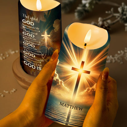 Light And Love Of God Personalized Religious Candle - Personalized Custom LED Candle - FTH030_LECA