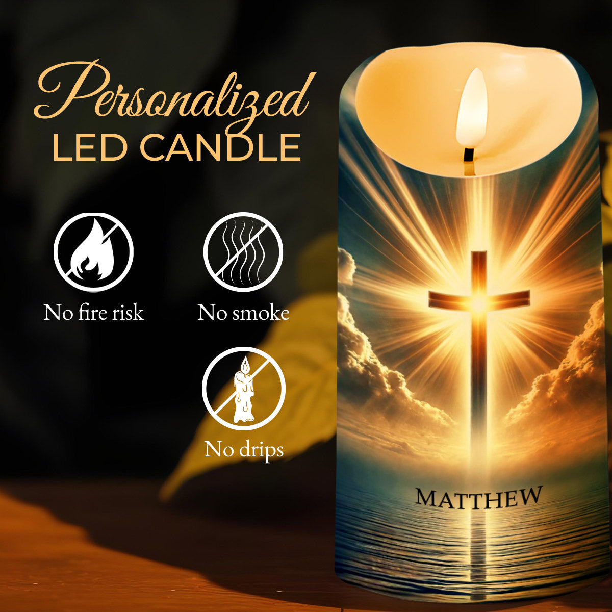 Light And Love Of God Personalized Religious Candle - Personalized Custom LED Candle - FTH030_LECA