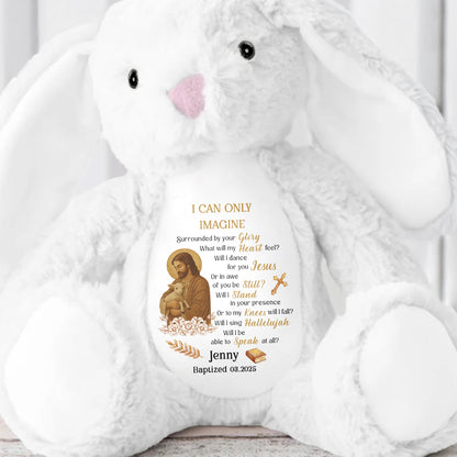 I Can Only Imagine, Jesus and Religious Symbols - Personalized Stuffed Bunny - FTH052_BUN