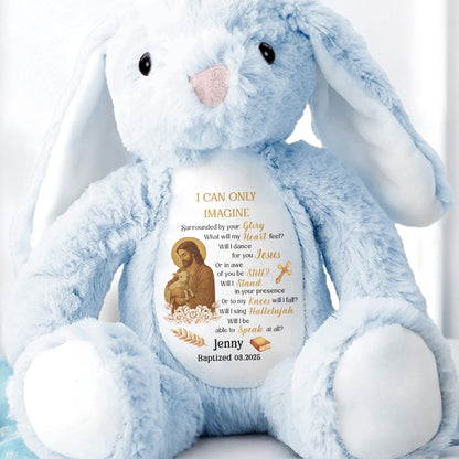 I Can Only Imagine, Jesus and Religious Symbols - Personalized Stuffed Bunny - FTH052_BUN
