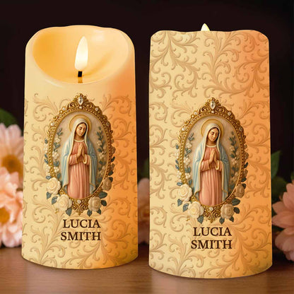 Illuminate Your Space With Elegance And Devotion, Religious Iconography - Personalized Custom LED Candle - FTH055_LECA