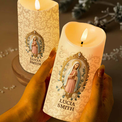 Illuminate Your Space With Elegance And Devotion, Religious Iconography - Personalized Custom LED Candle - FTH055_LECA